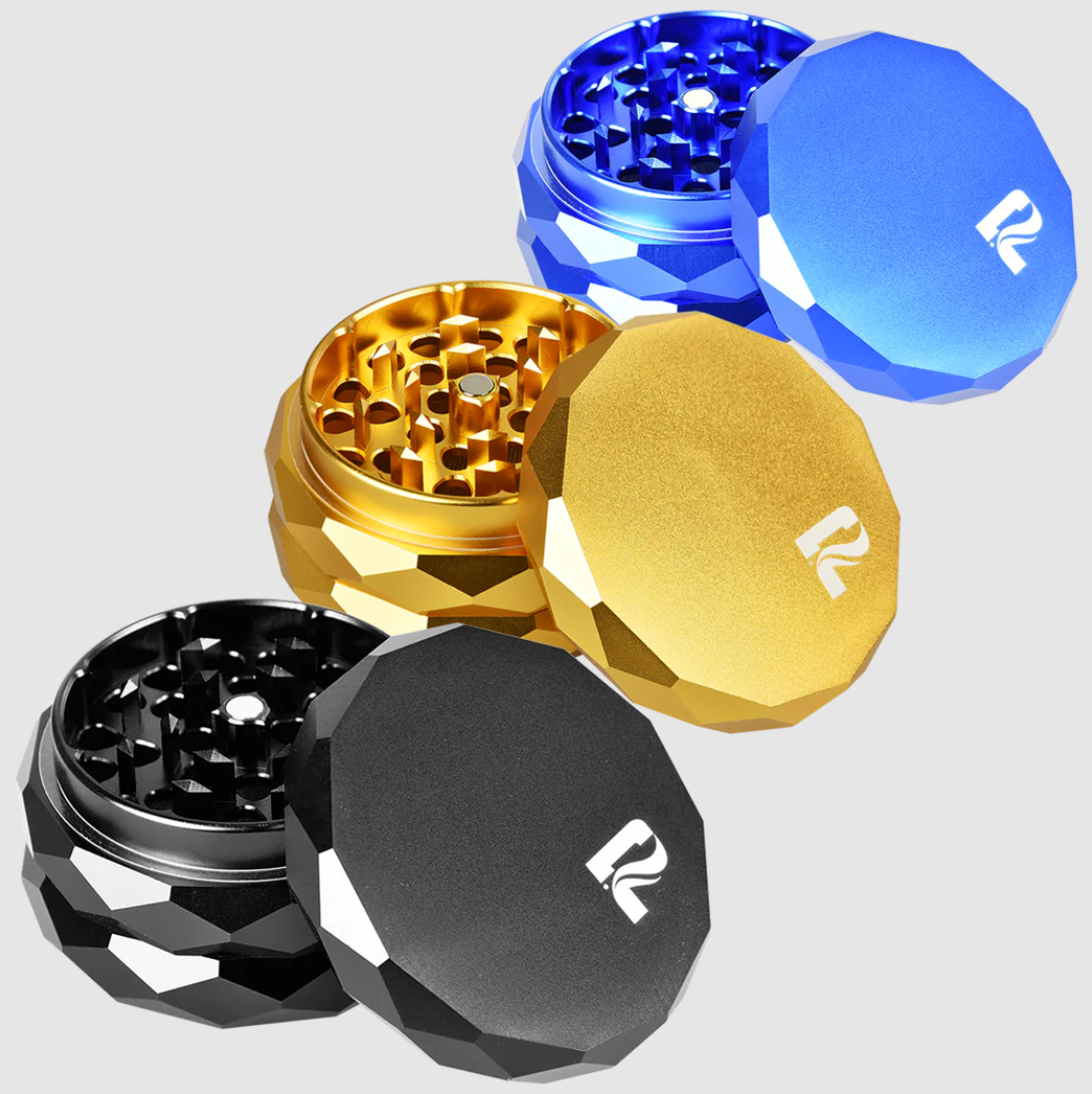 Photograph of product: Diamond Faceted | 2.25" 4pc Grinder | Assorted Colors