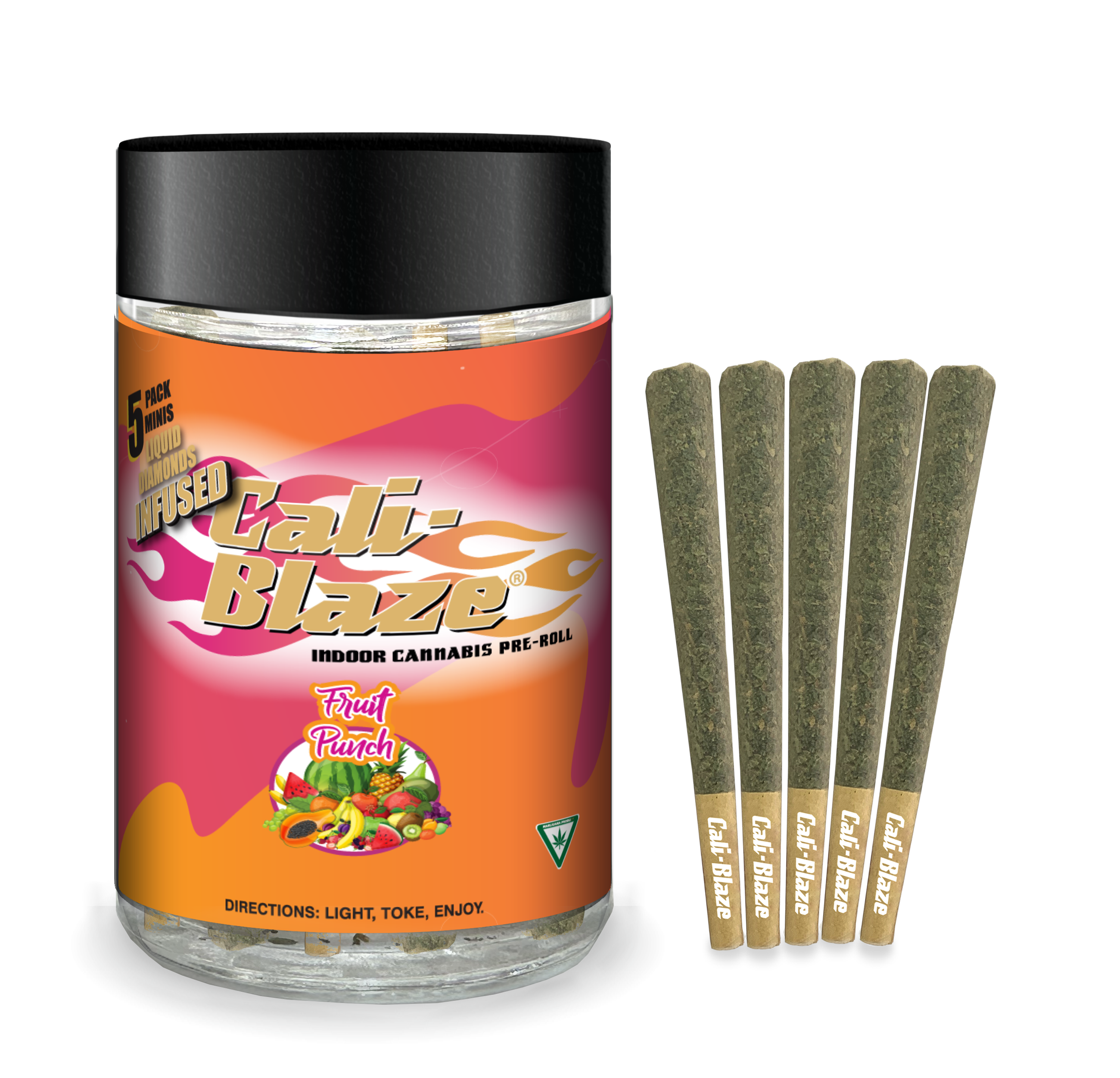 Photograph of product: Fruit Punch 3.5g Infused Preroll 5pk