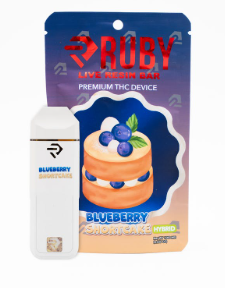 Photograph of product: Ruby - Disposable - Live Resin - Blueberry Shortcake - 1G