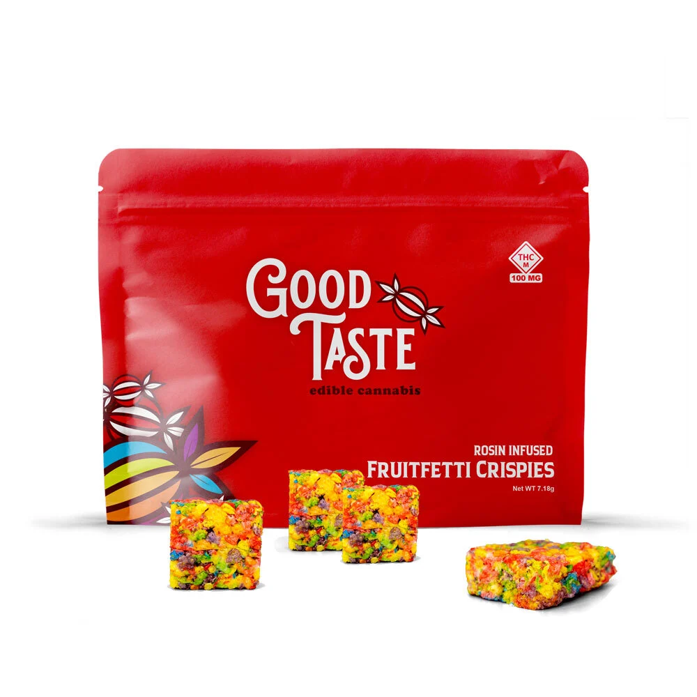 Photograph of product: GOOD TASTE - FRUITFETTI CRISPIES CURED ROSIN 100MG HYBRID