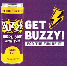 Photograph of product: Buzzy Grape Soda 5mg 12oz