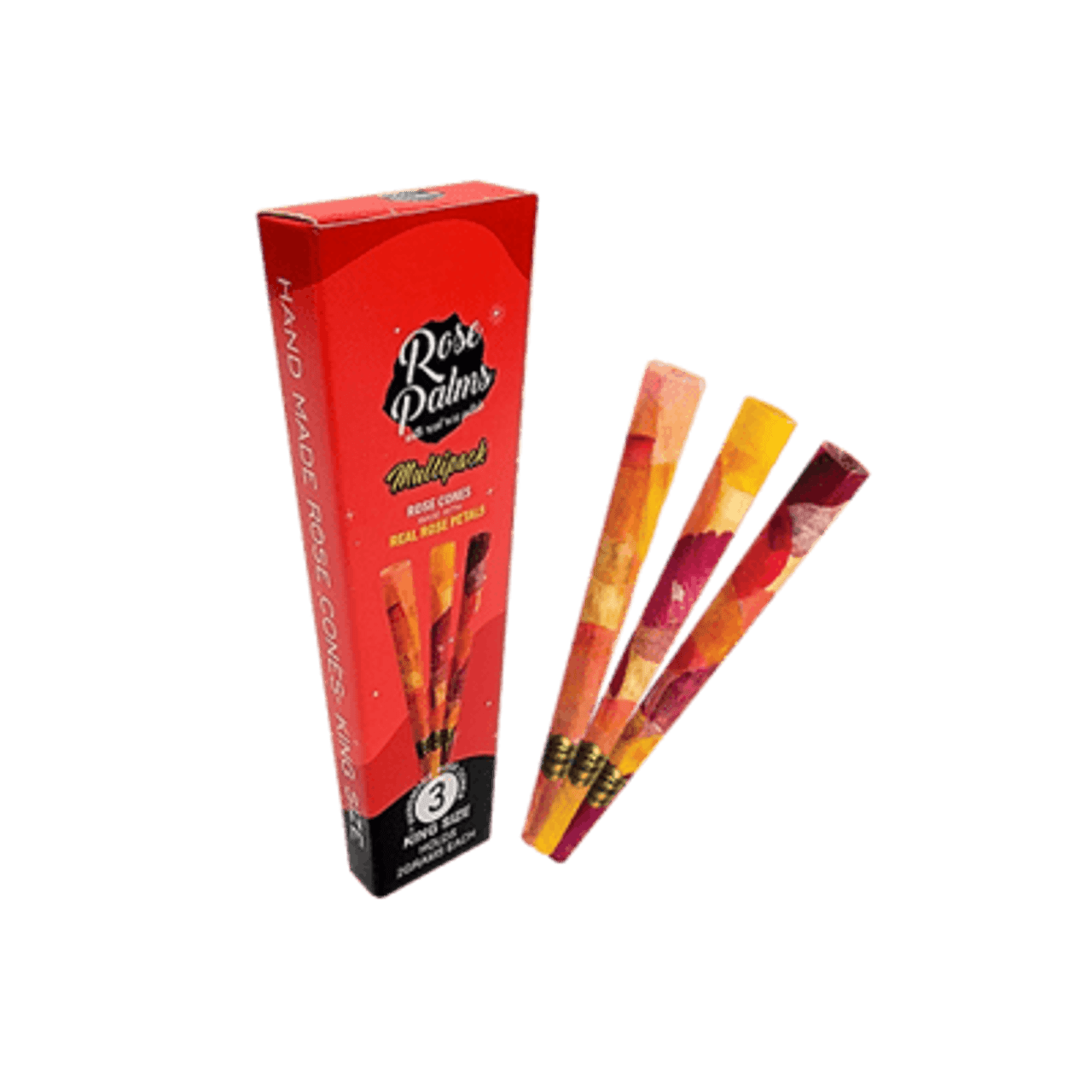 Photograph of product: Rose Cones Multipack Mixed Colored Natural King Size 3ct