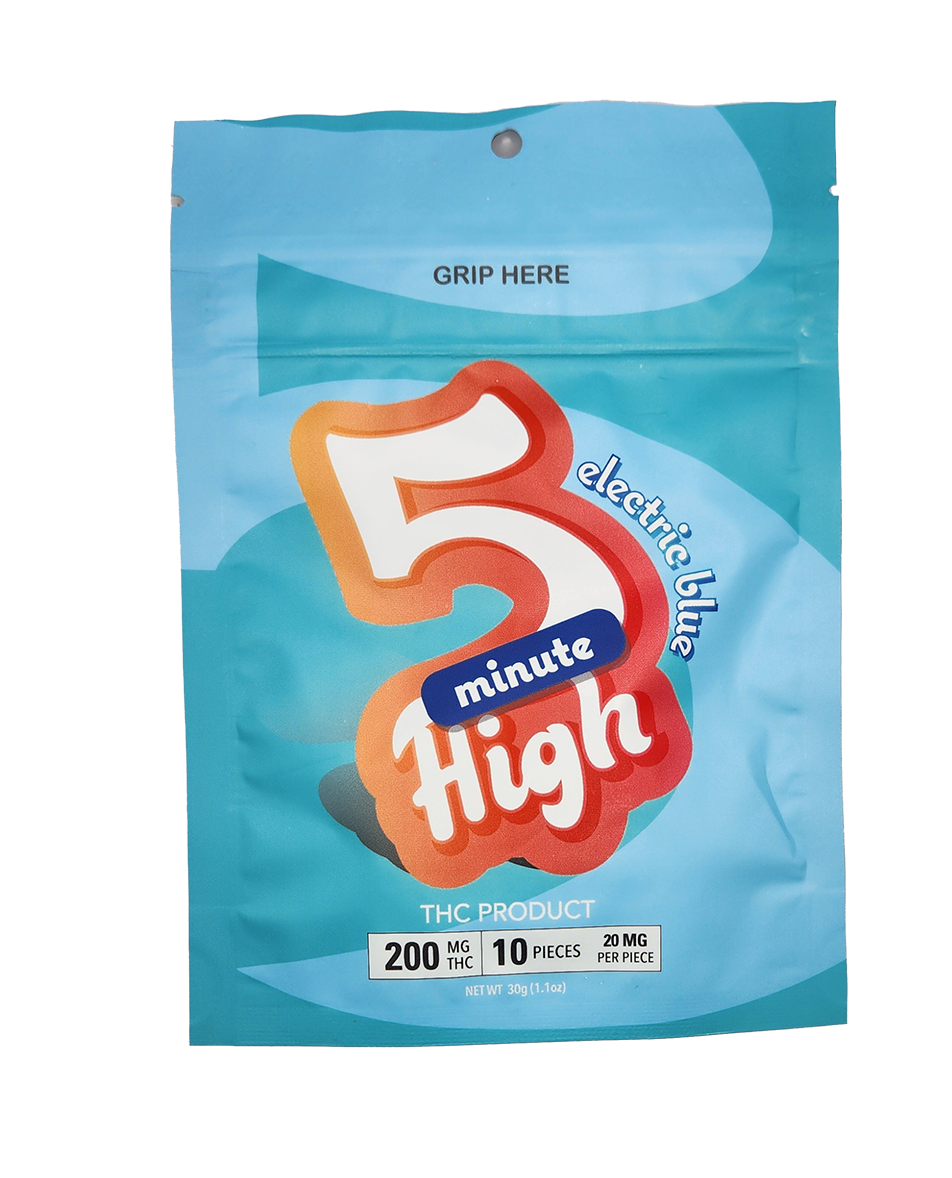 Photograph of product: Electric Blue I 5 Minute High I Fast Acting 200 MG Gummies