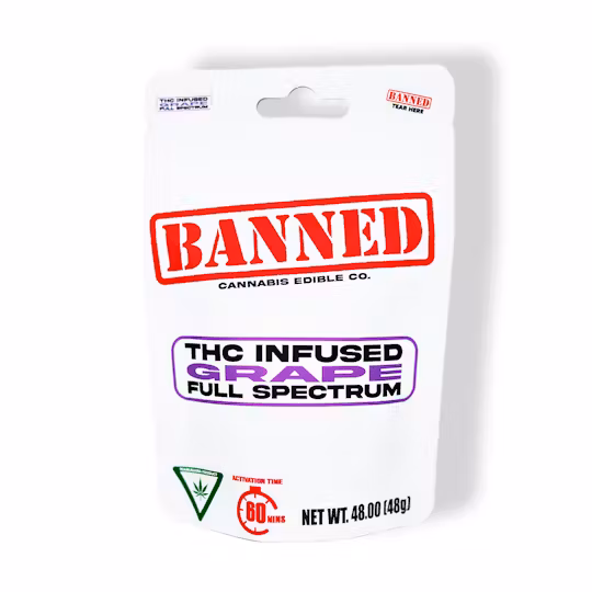 Photograph of product: Banned - 200mg Gummies - Grape