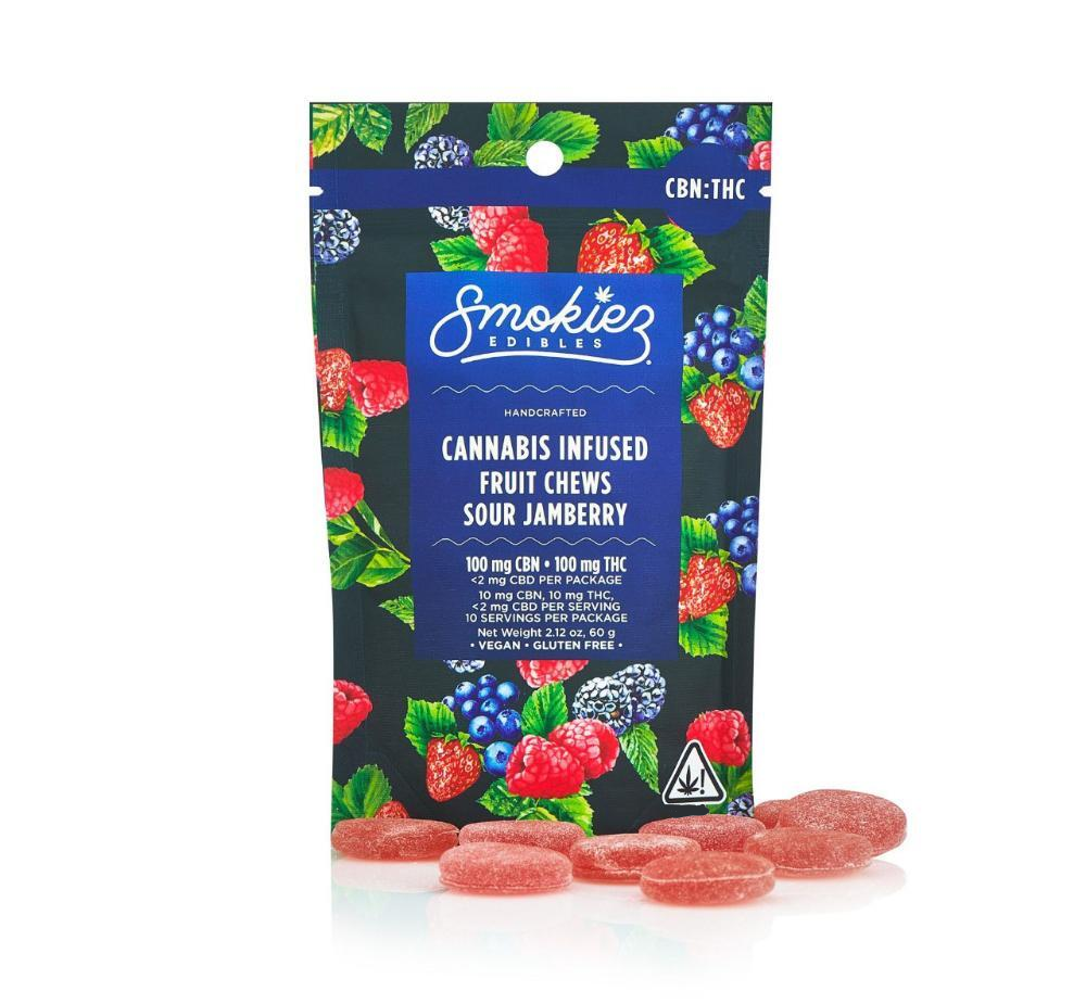 Photograph of product: 1:1 CBN: Sour Jamberry | Gummies | 100MG