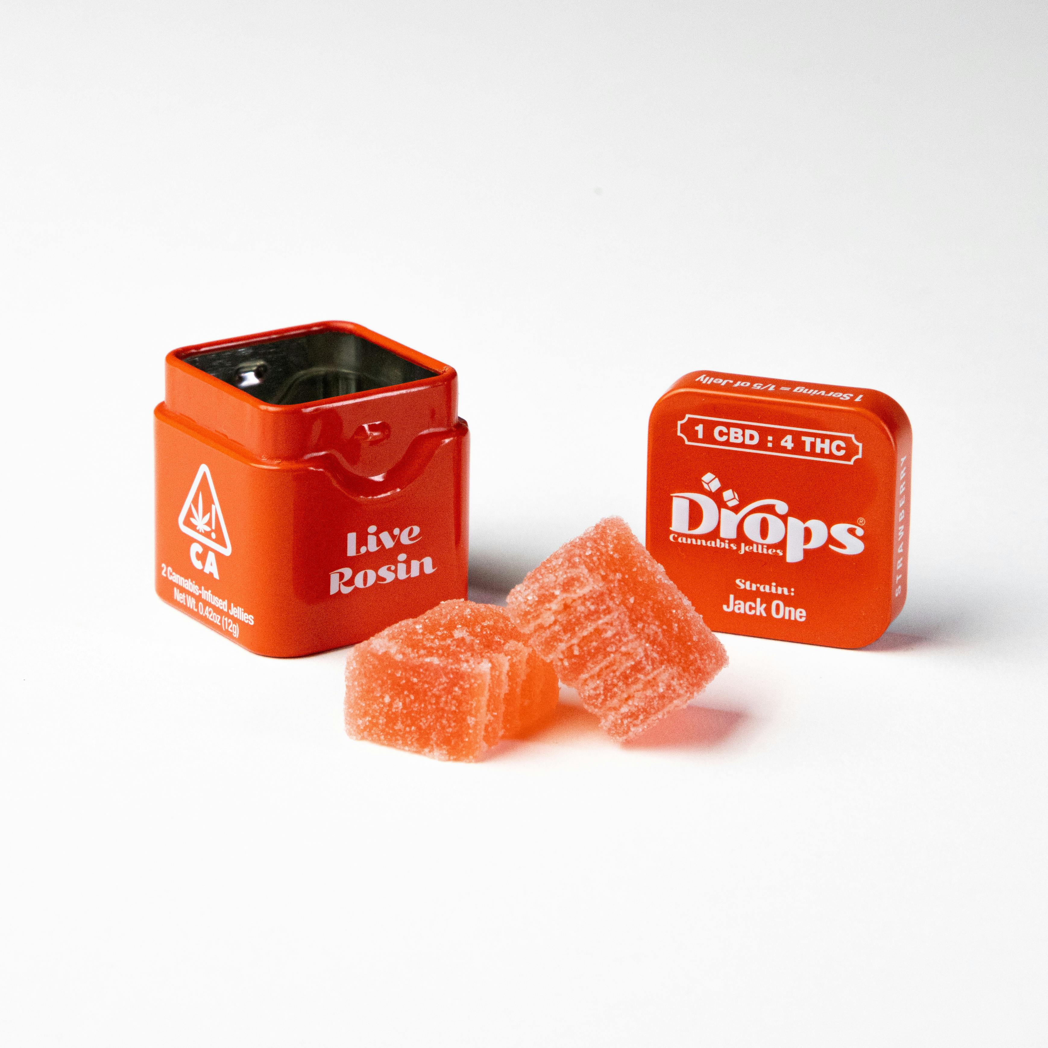 Photograph of product: Drops - Lemon Sour Strawberry - Gummy - 1ct - 100mg