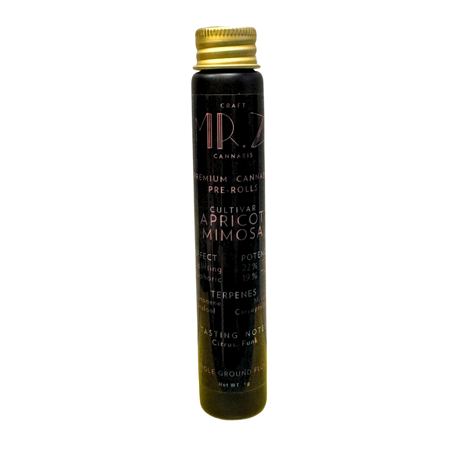 Photograph of Product: Apricot Mimosa | 1g Pre-roll | Mr Z Craft Cannabis