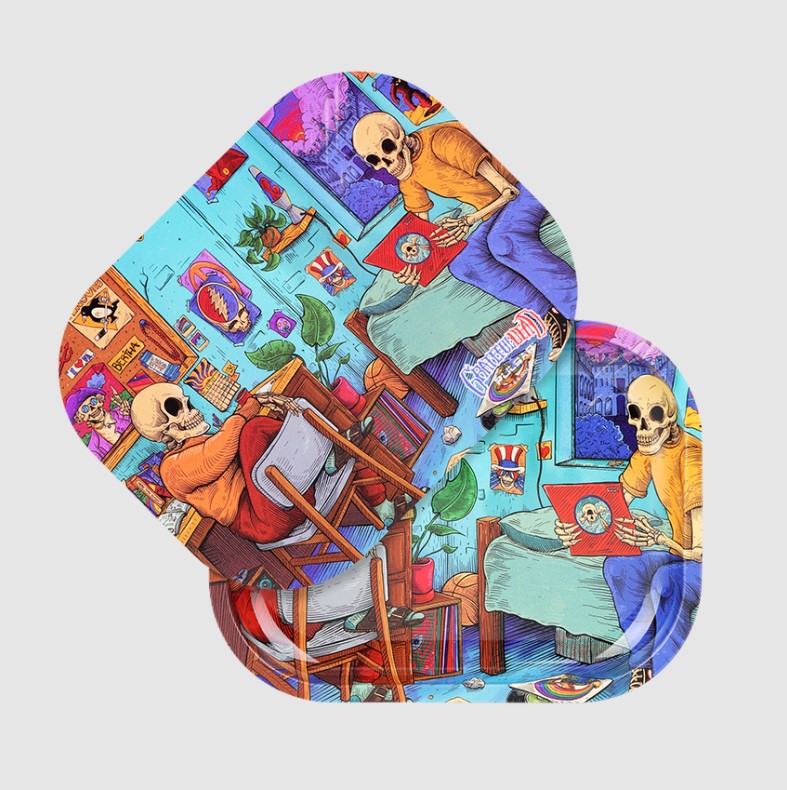 Photograph of product: Pulsar Rolling Tray w/ Lid - Grateful Dead - Deadhead Dorm 7"x5.5"