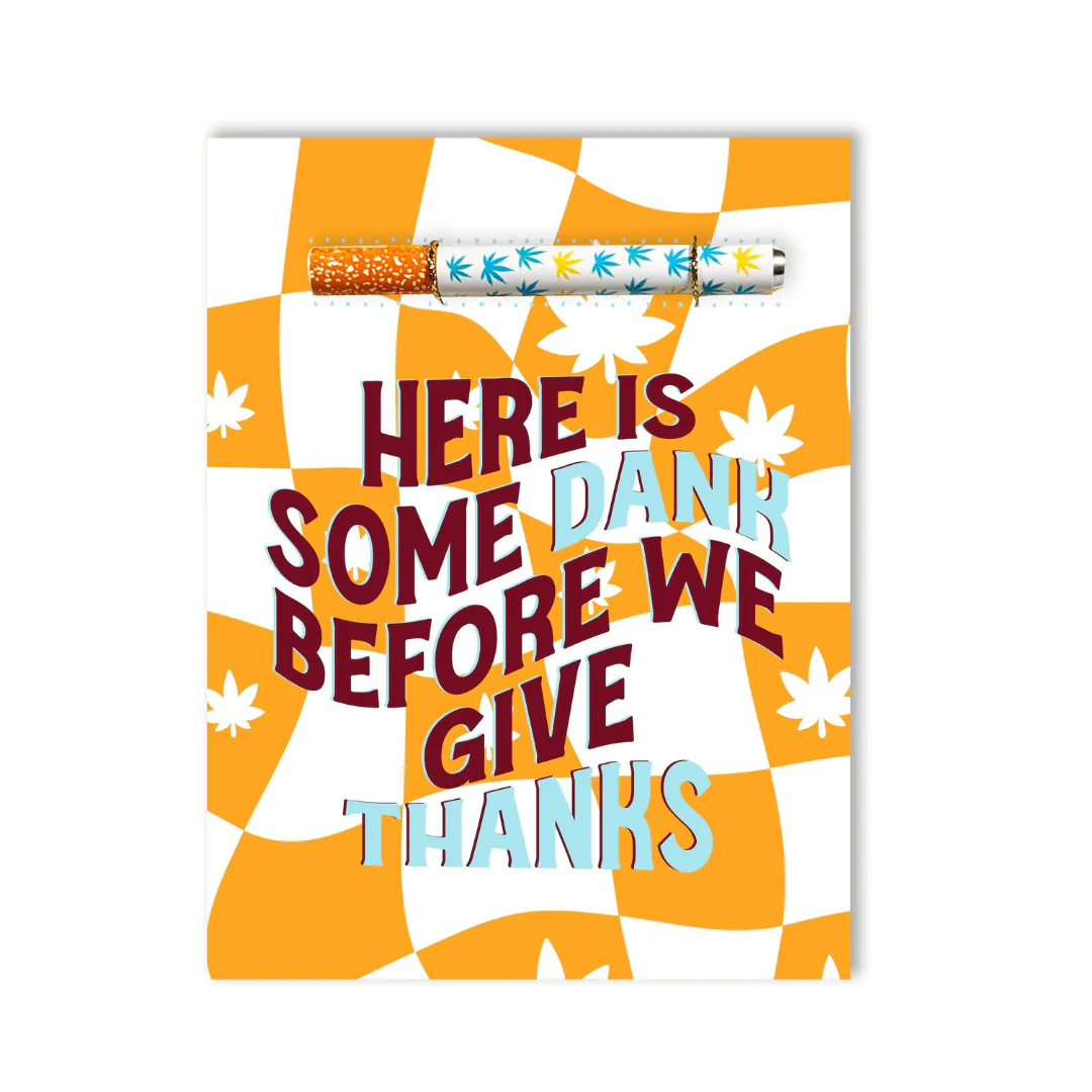 Photograph of product: KushKards Give Dank with Thanks Oui'd Greeting Card w/ One-Hitter