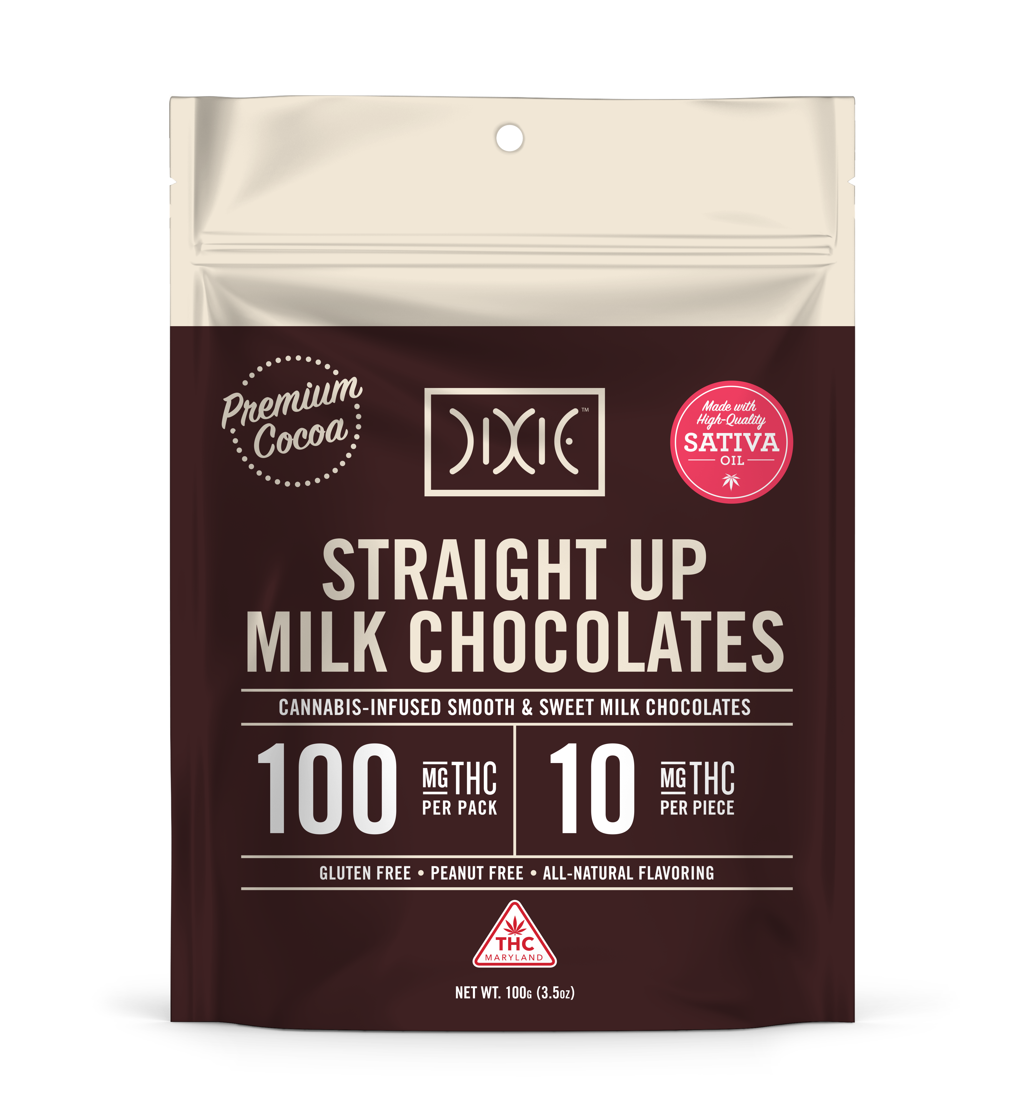 Photograph of product: Dixie Chocolate - Milk Chocolate Oui'd 100mg