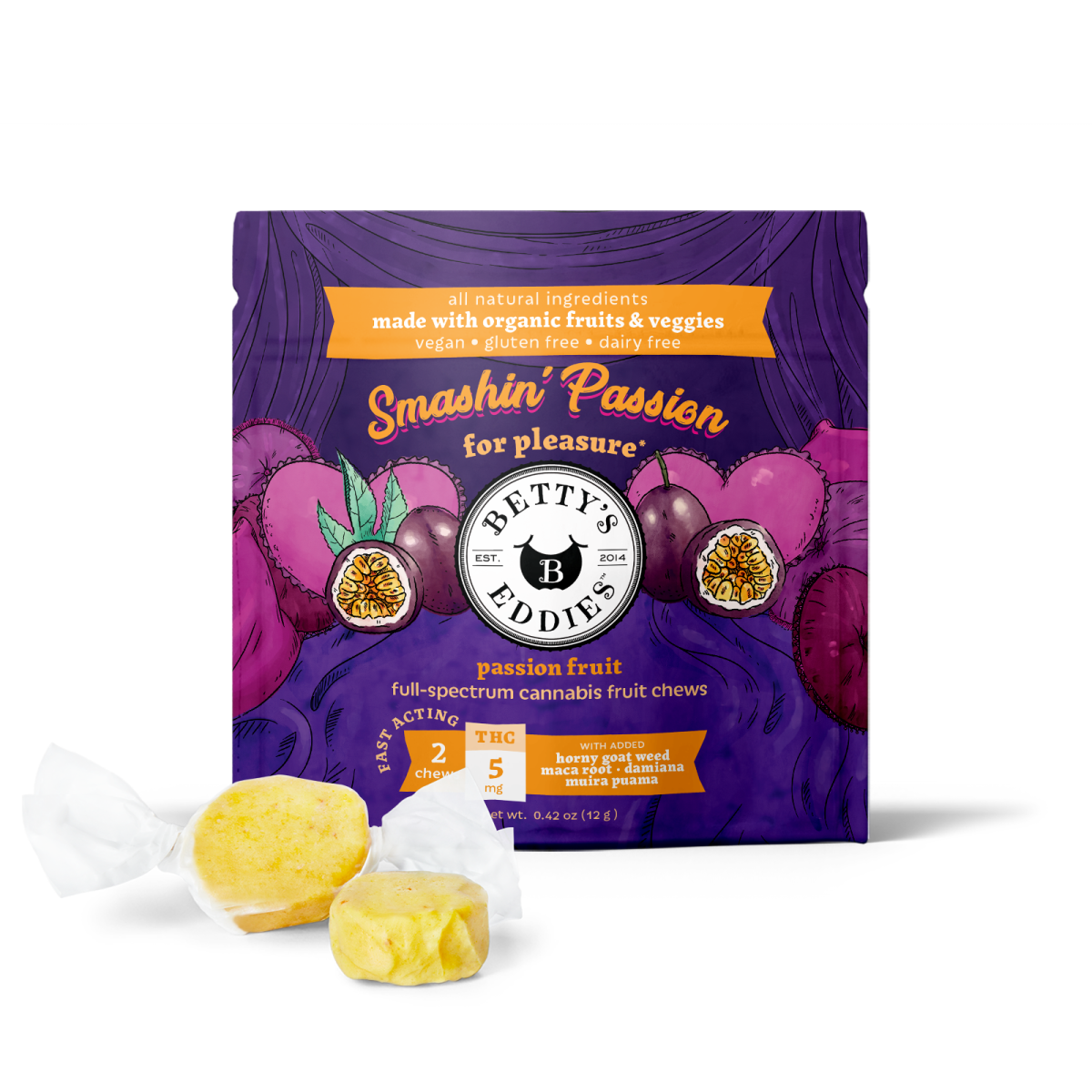 Photograph of product: Betty's Eddies | Passion Fruit [2 pack | 5mg ea]