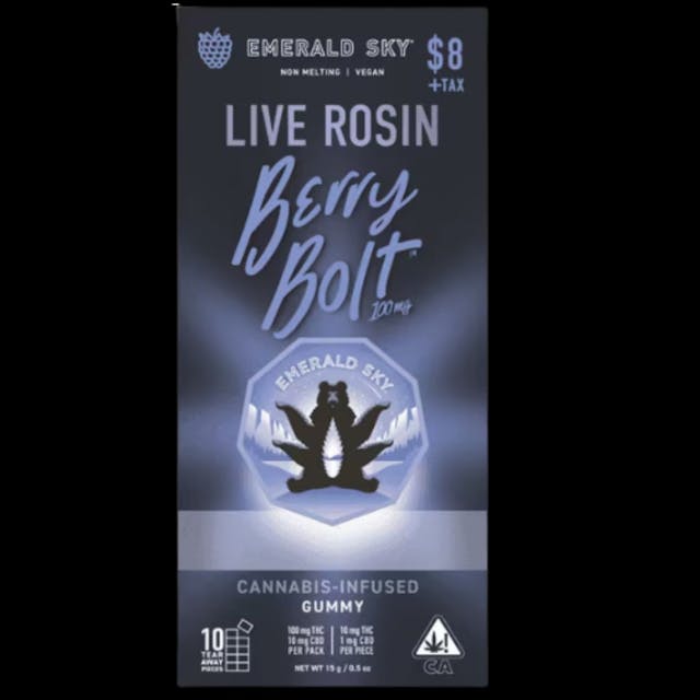Photograph of product: Berry Bolt 100mg Live Rosin Gummy - 