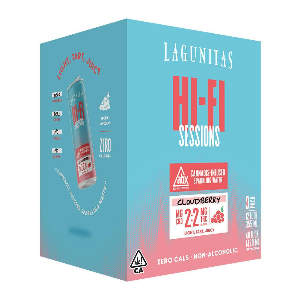 Photograph of product: Hi-Fi Sessions - Cloudberry 4-pack (2mg TH-oui:2mg CBD per can) - Lagunitas