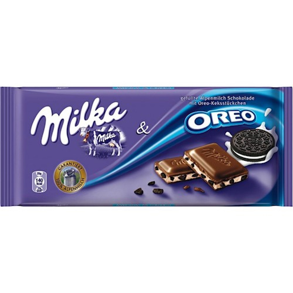 Photograph of product: Milka Chocolate Bar - Milk & Oreo (Europe)
