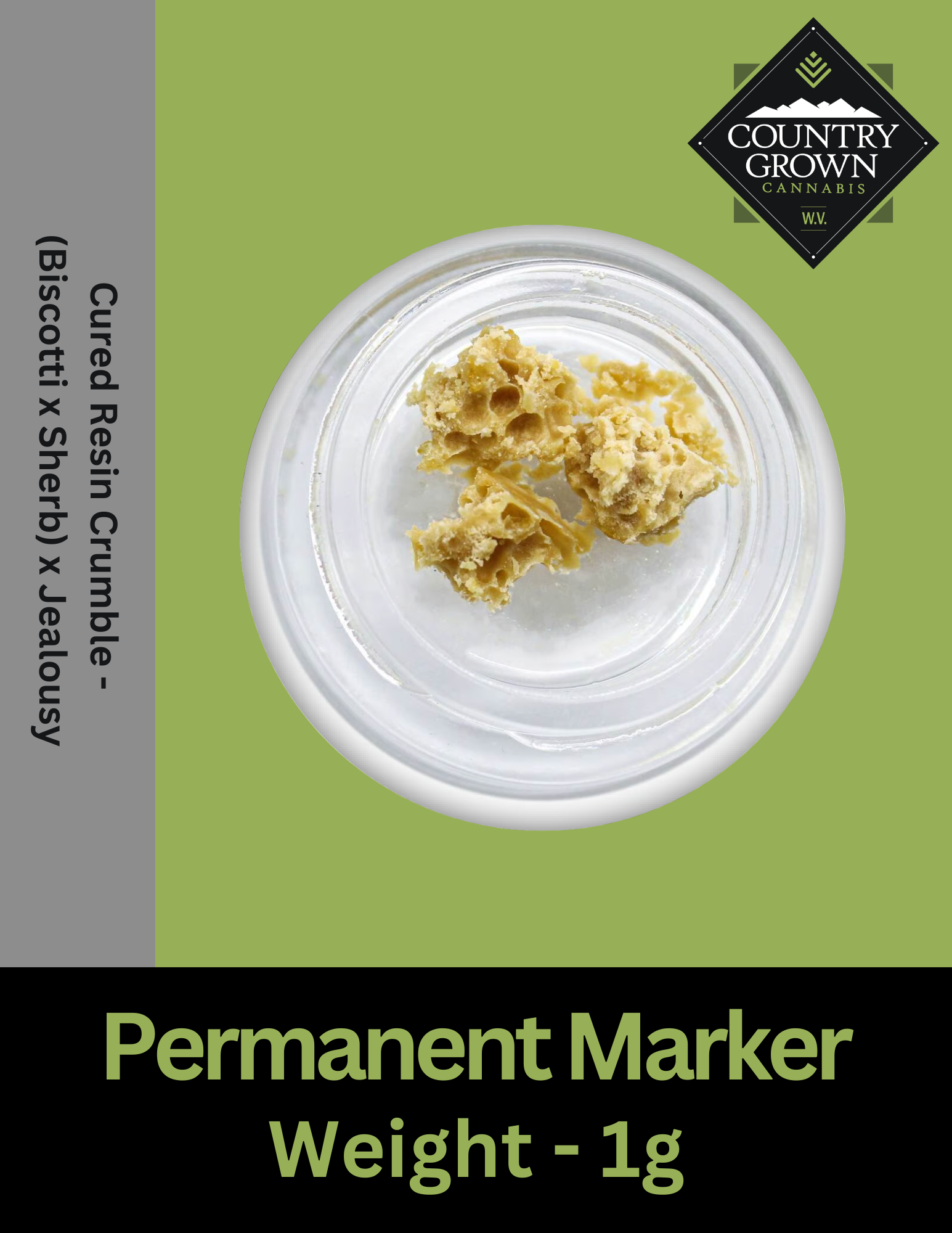 Photograph of product: Permanent Marker Cured Resin Crumble