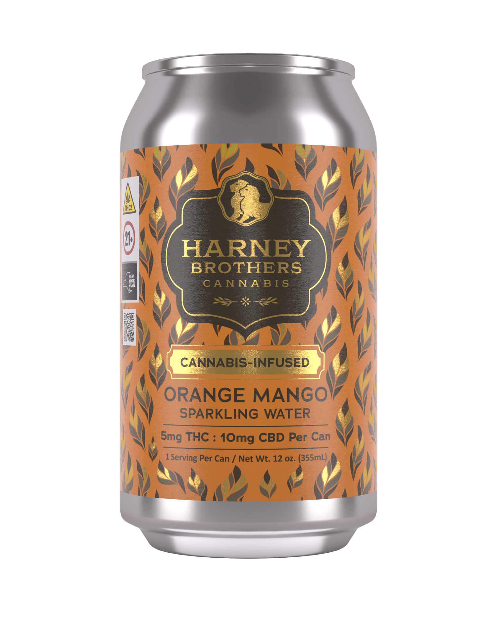 Photograph of product: Harney Brothers | Orange Mango Sparkling Water | 12 oz Can