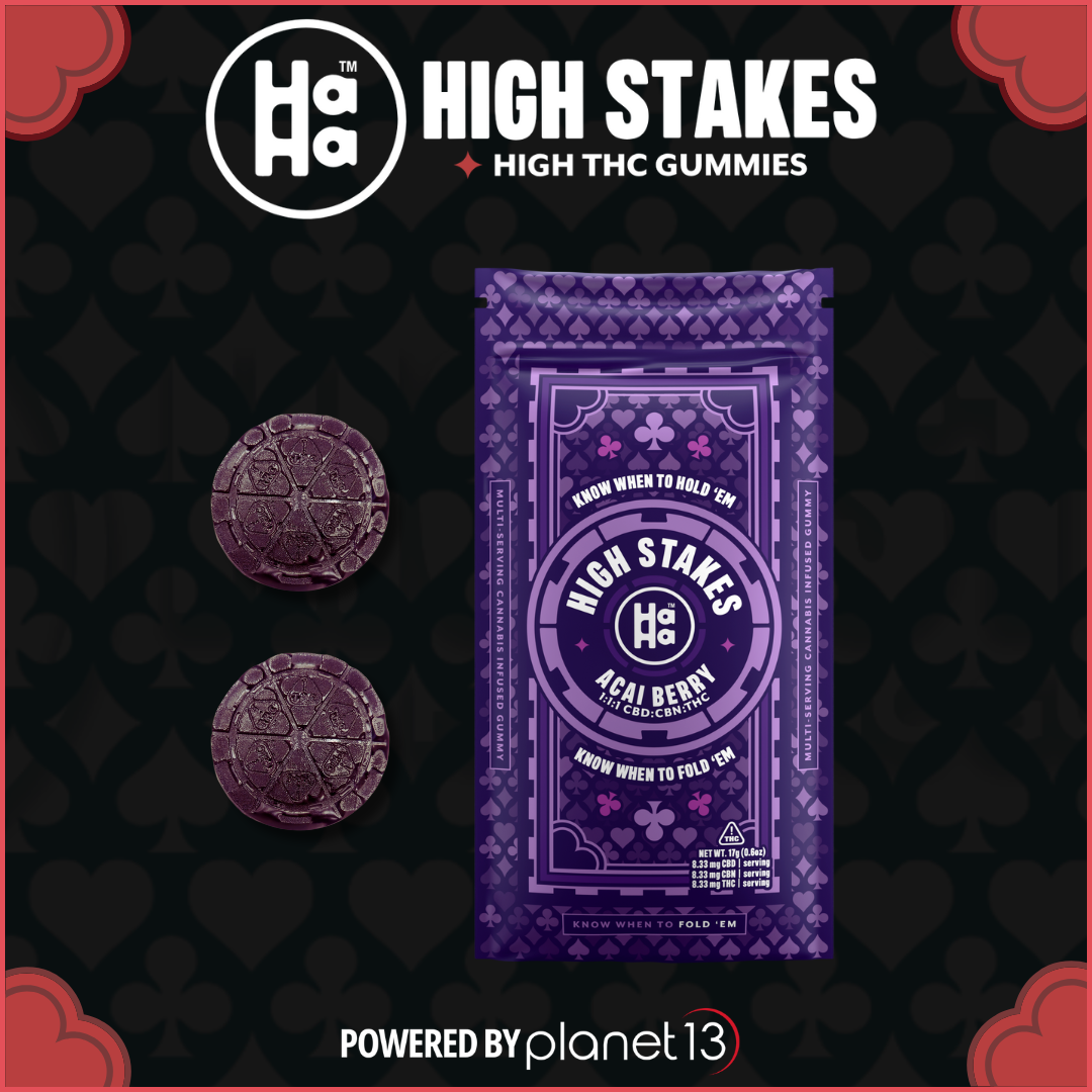 Photograph of product: HaHa High Stakes 1:1:1 Acai Berry Gummies