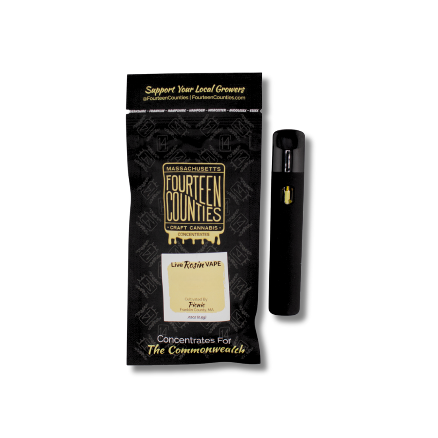 Photograph of product: 14 Counties Vanilla Fritter Live Rosin Disposable