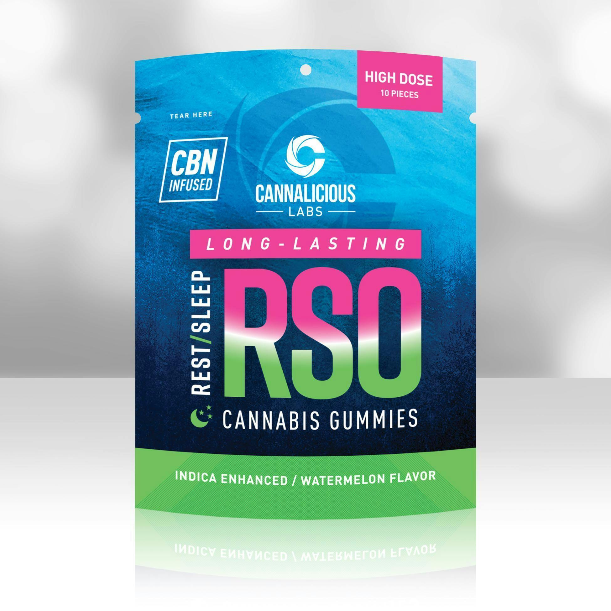 Photograph of product: Cannalicious - 200mg RSO Rest Gummies - Watermelon