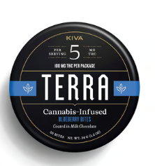 Photograph of product: KIVA | Milk Chocolate Blueberries | 20pk/100mg
