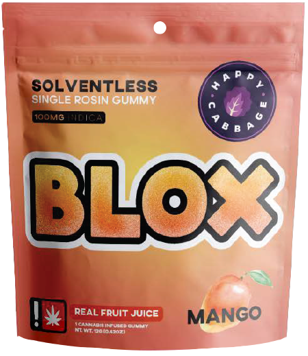 Photograph of product: BLOX - Mango (I) - au chocolat Rosin Gummy 100mg