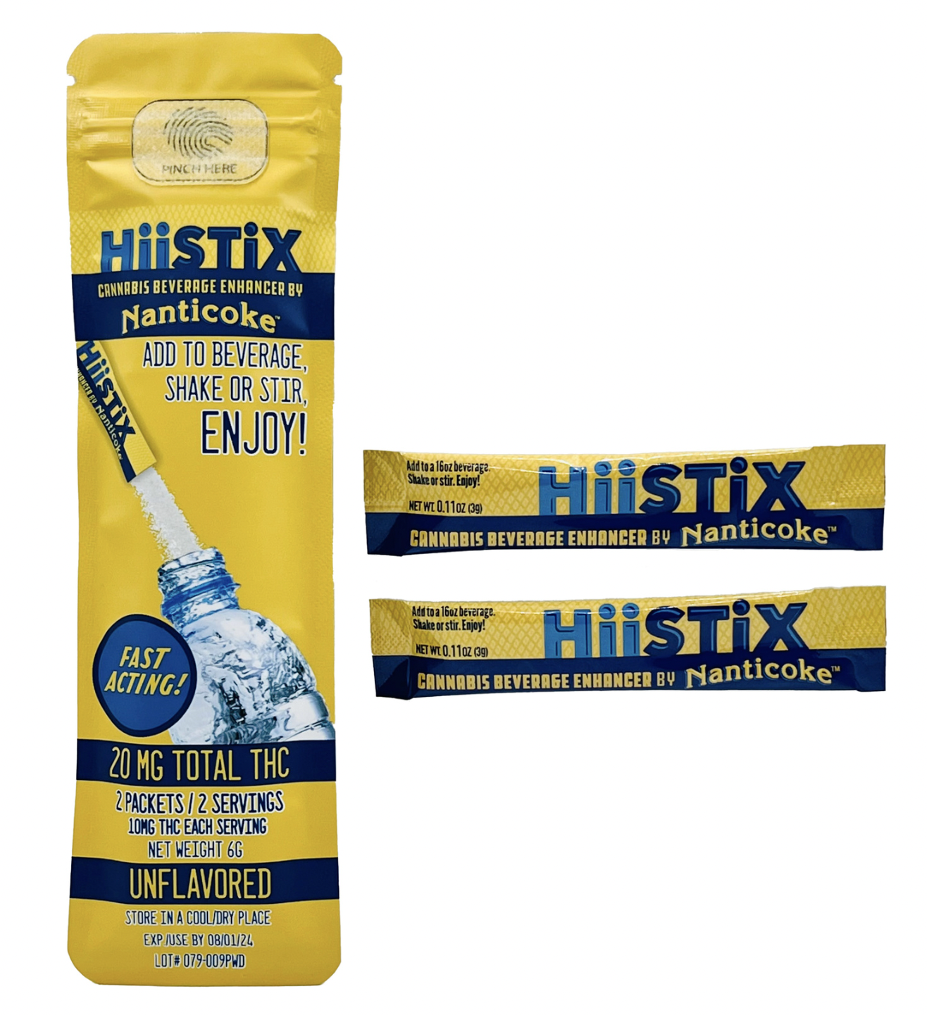 Photograph of product: Nanticoke | UNFLAVORED | HiiStix Beverage Enhancer | 2pk 10MG each Packet (20mg)
