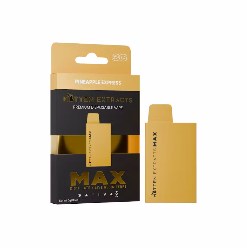 Photograph of product: Mitten Extracts - Disposable Vape - (3g) - Oui'd - **PINEAPPLE EXPRESS** (2/$50)