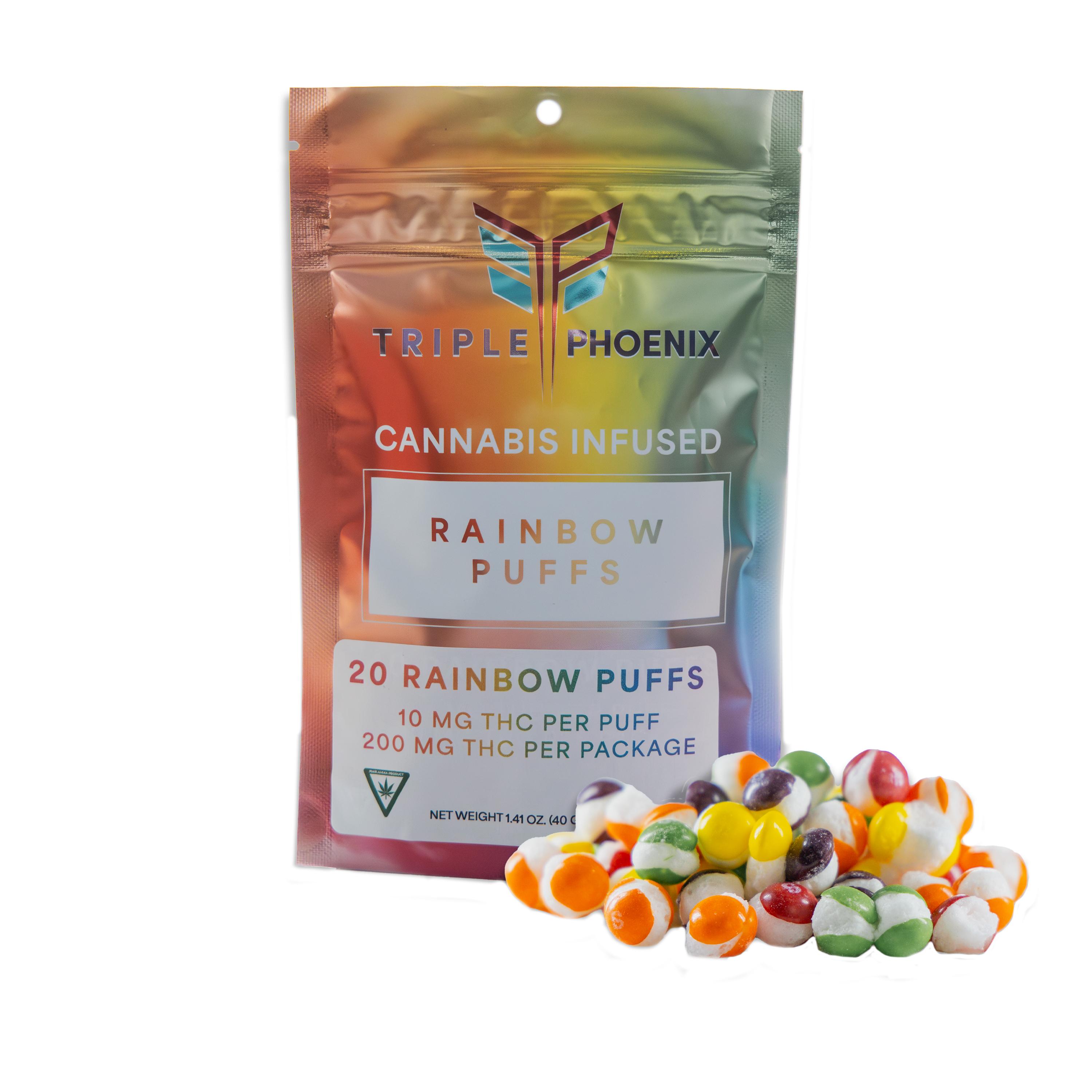 Photograph of product: Rainbow Puffs | 200MG Skittles Candy