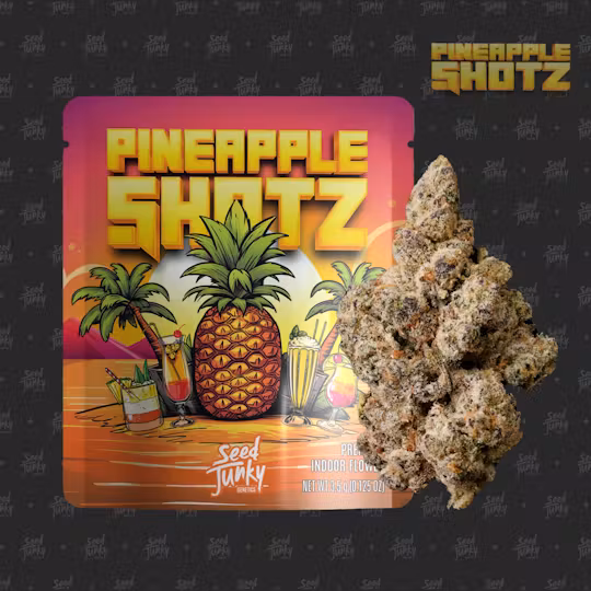 Photograph of product: Seed Junky - Pre-Packaged 8th - Pineapple Shotz - 3.5g