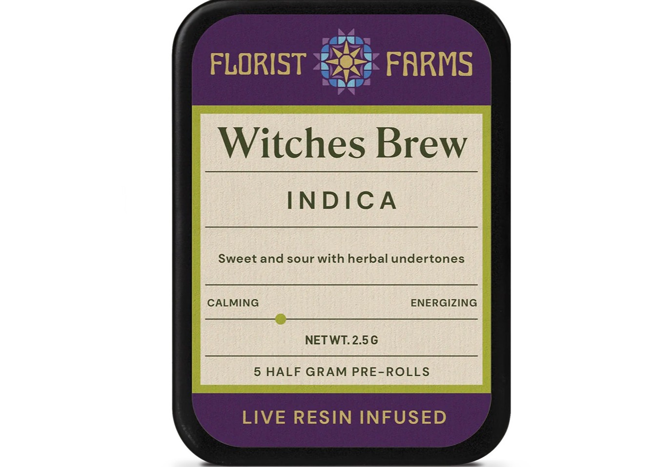 Photograph of product: Florist Farms | Witches Brew Live Resin Infused Pre-Rolls | 5pk