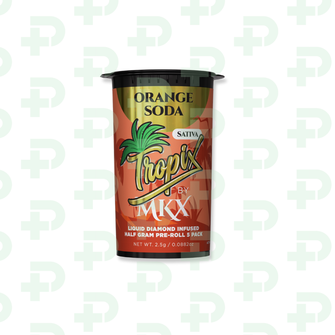 Photograph of product: MKX 5 Pack Liquid Diamond Infused Prerolls - Orange Soda