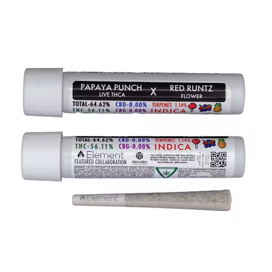 Photograph of product: Element TH-ouia Infused PreRoll - Red Runtz x Papaya Punch
