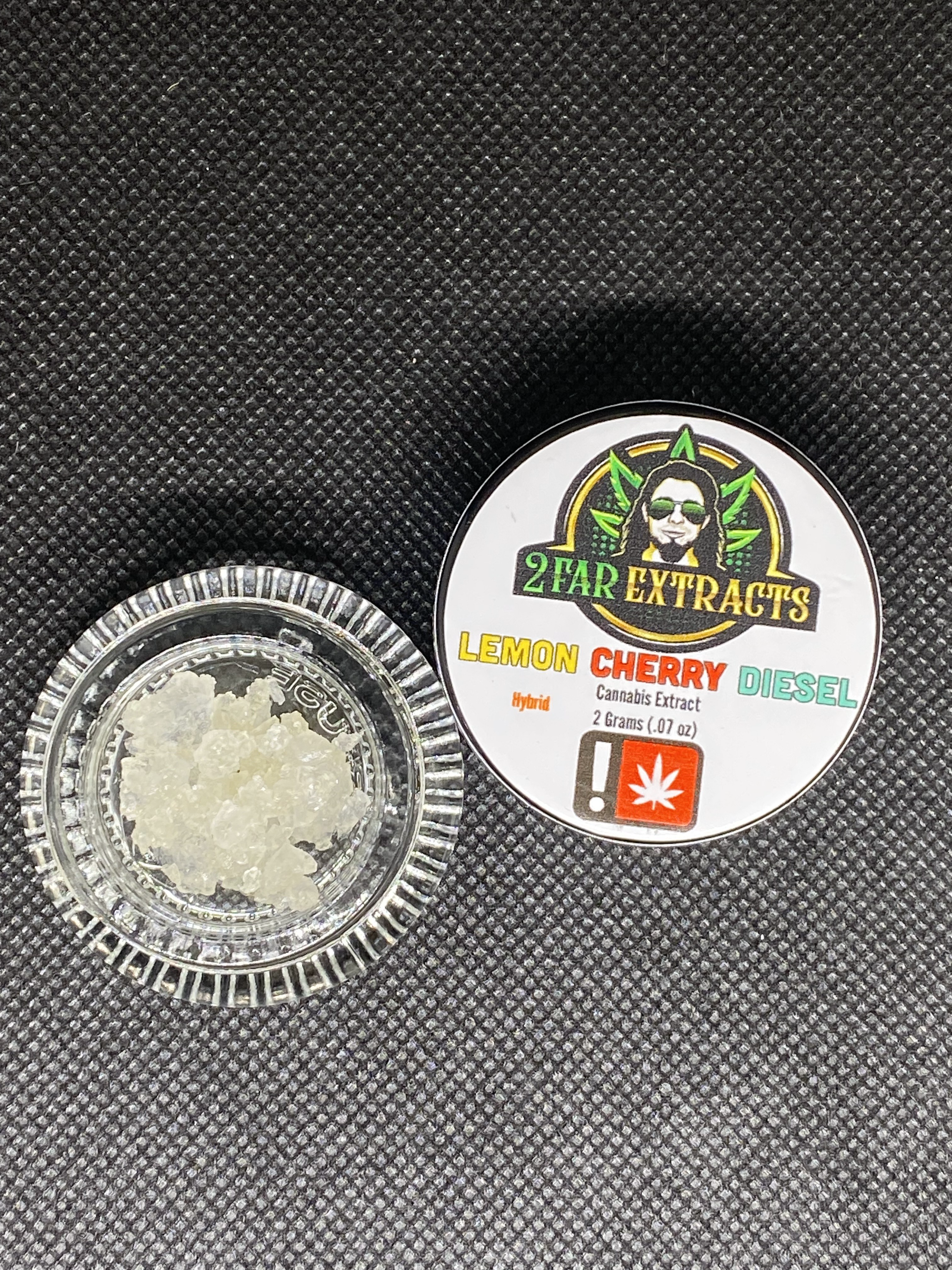 Photograph of product: 2 Far Extracts - Lemon Cherry Diesel (H) - Diamonds & Sauce BUCKET 2g