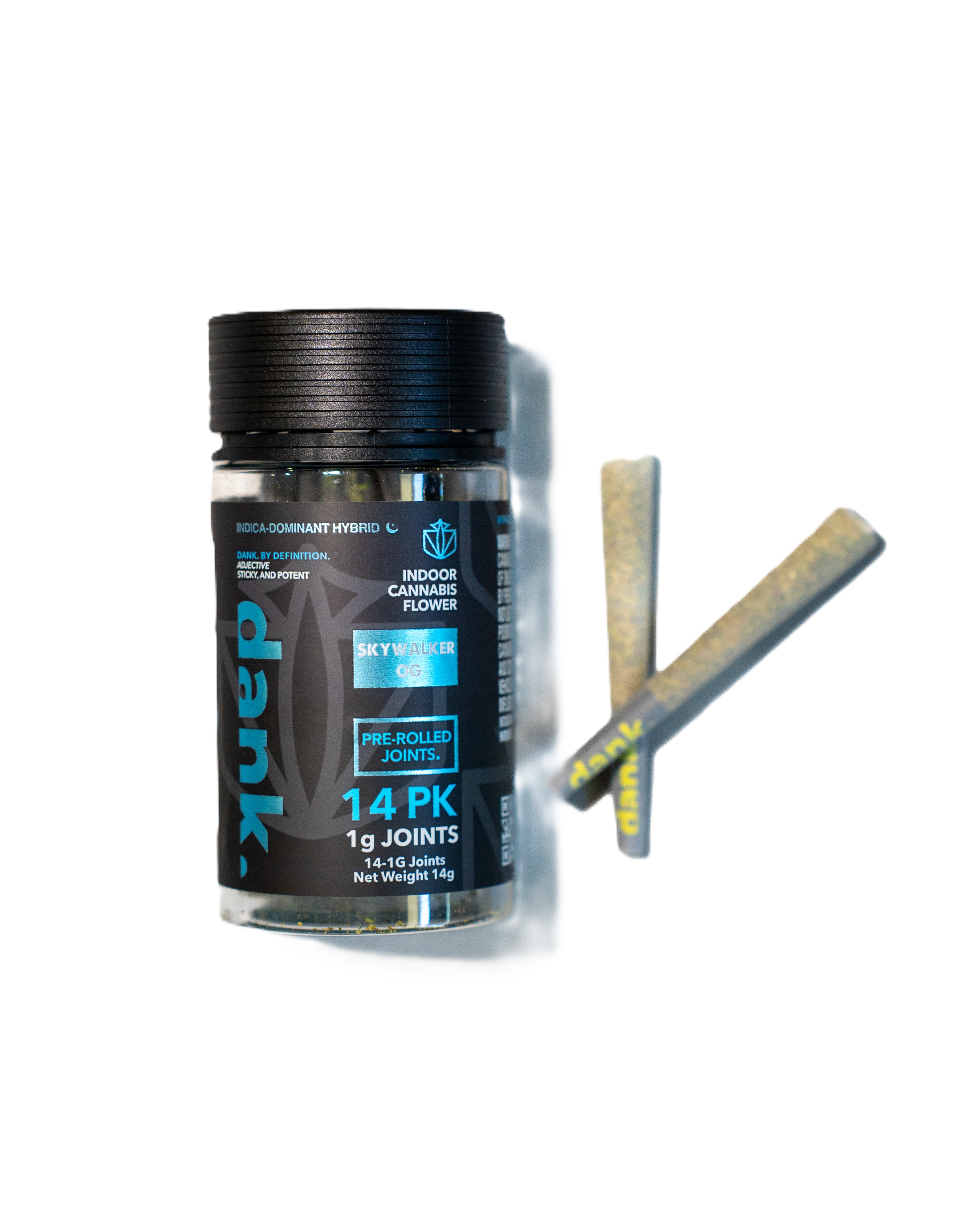 Photograph of product: Dank | Preroll 14 Pack | Skywalker OG | 14g