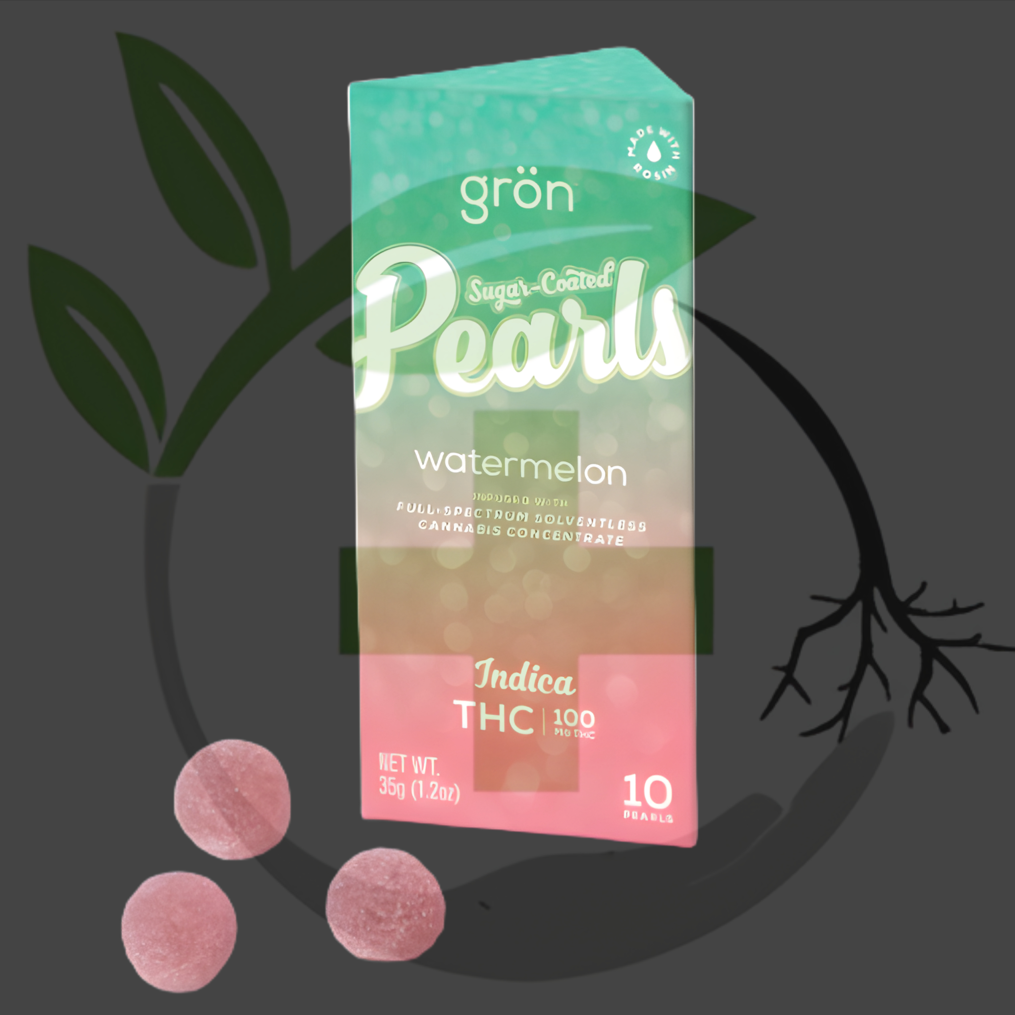 Photograph of product: Gummy - TF - Gron - 100mg 10pc - Watermelon