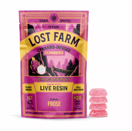 Photograph of product: Dragonfruit x Frose Live Resin - 100mg - 10pck - Lost Farm
