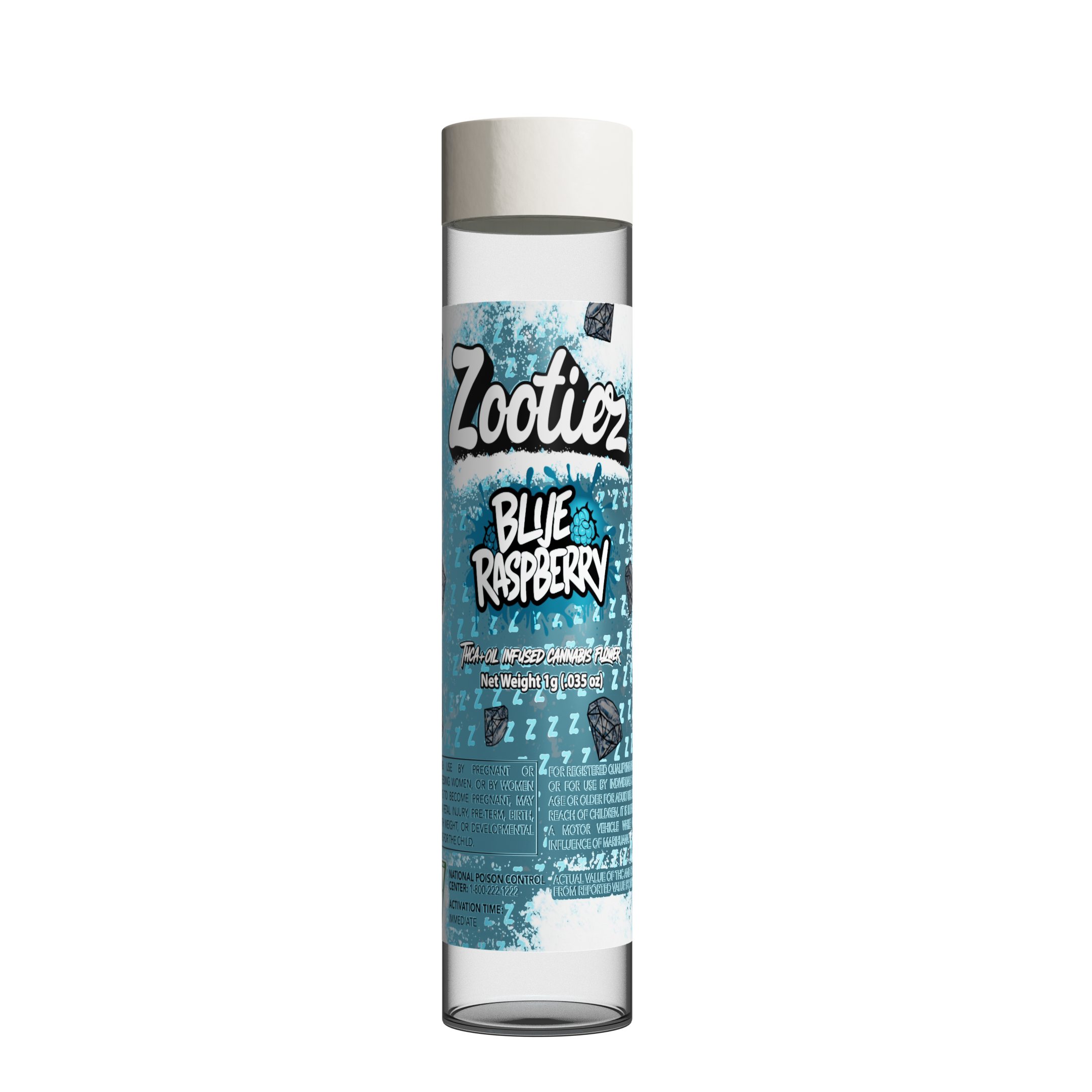 Photograph of product: ZOOTIEZ | BLUE RASPBERRY | TH-ouiA INFUSED PREROLL