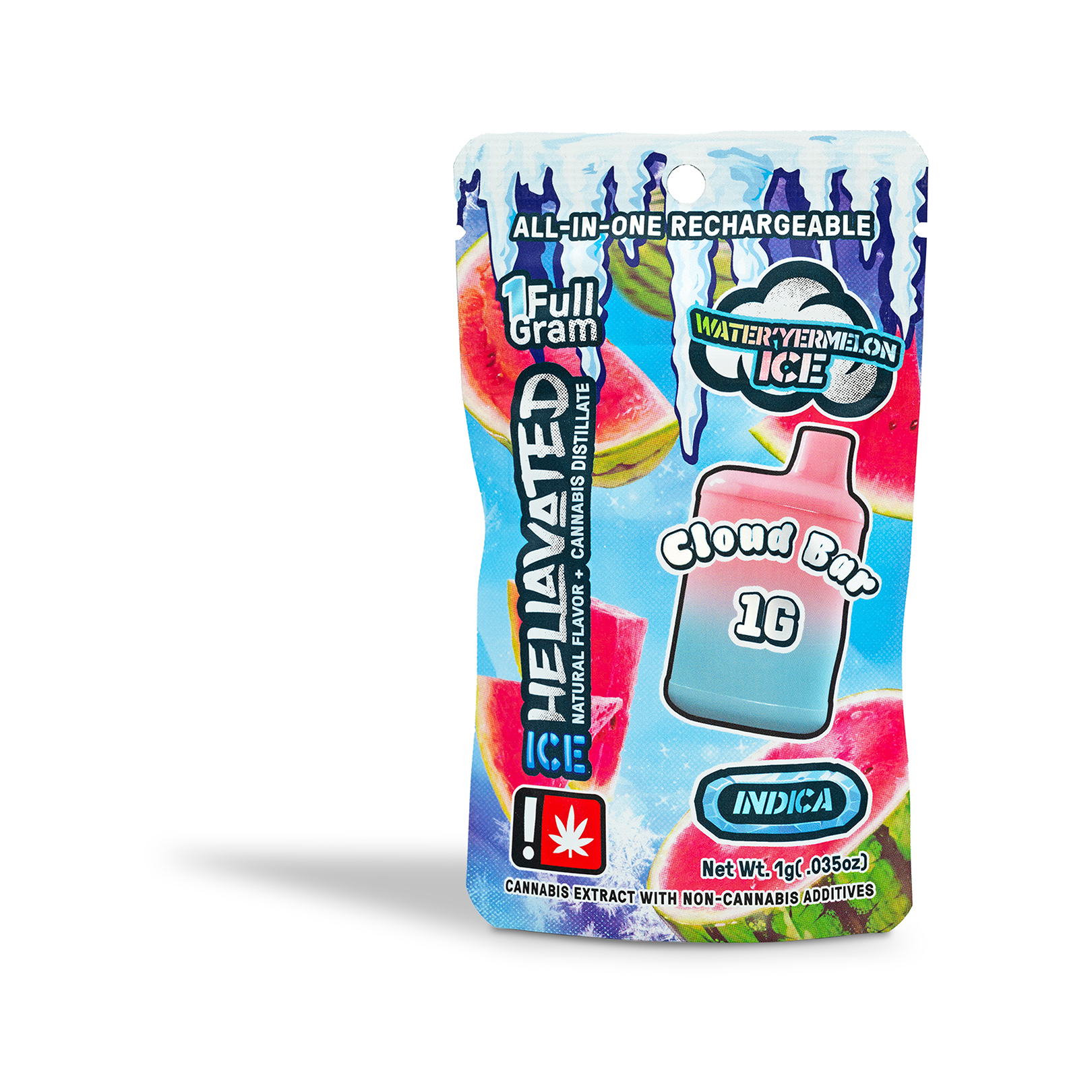 Photograph of product: Hellavated - Water'yer Melon Ice Cloud Bar Disposable Pod