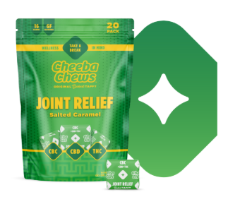 Photograph of product: CHEEBA CHEWS - Joint Relief Caramel (H) 100mg 20pk Taffy
