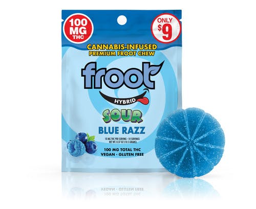 Photograph of product: Froot | Sour Blue Razz Single Gummy | 100mg