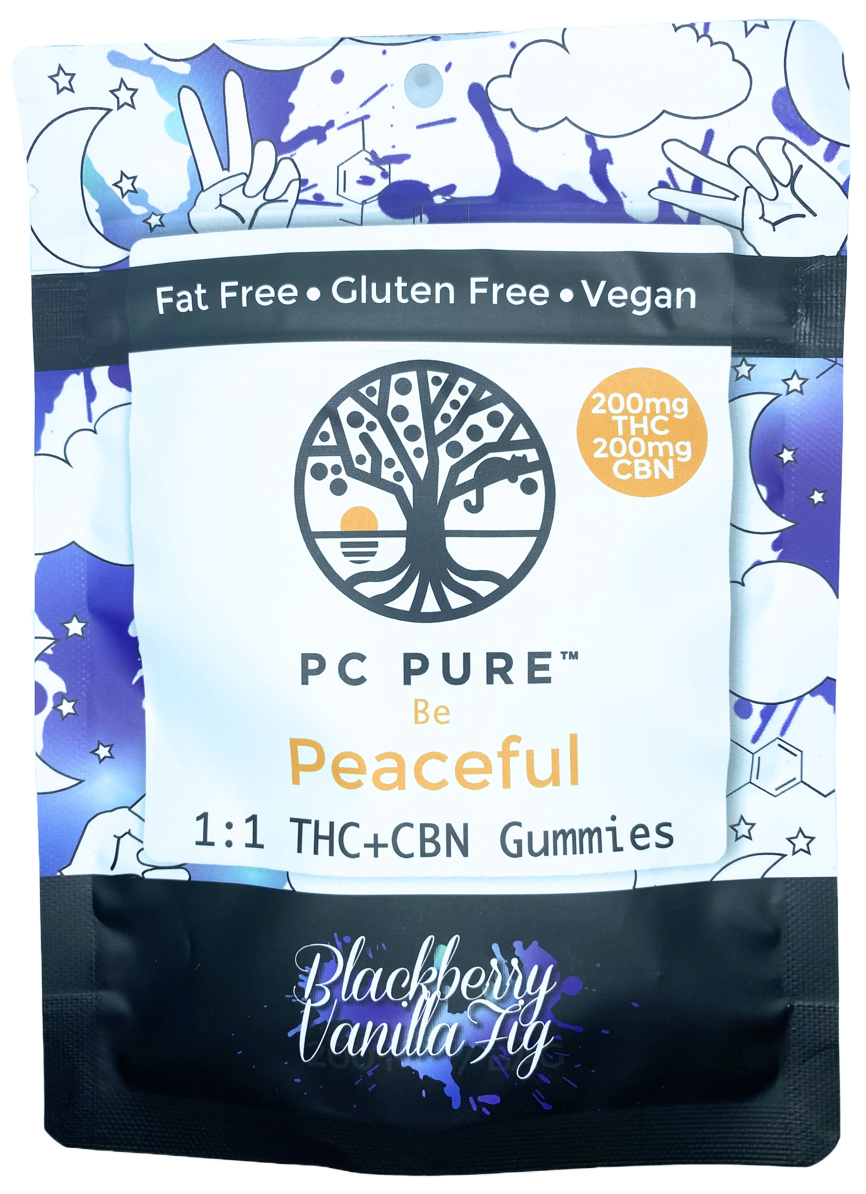 Photograph of product: PC Pure | Blackberry Vanilla Fig | Gummy Edible | 200mg TH-oui/200mg CBN