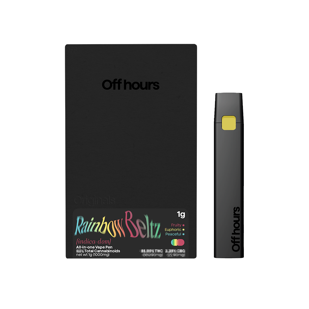 Photograph of product: OFF HOURS | RAINBOW BELTZ | ALL-IN-ONE DISPOSABLE | 1G