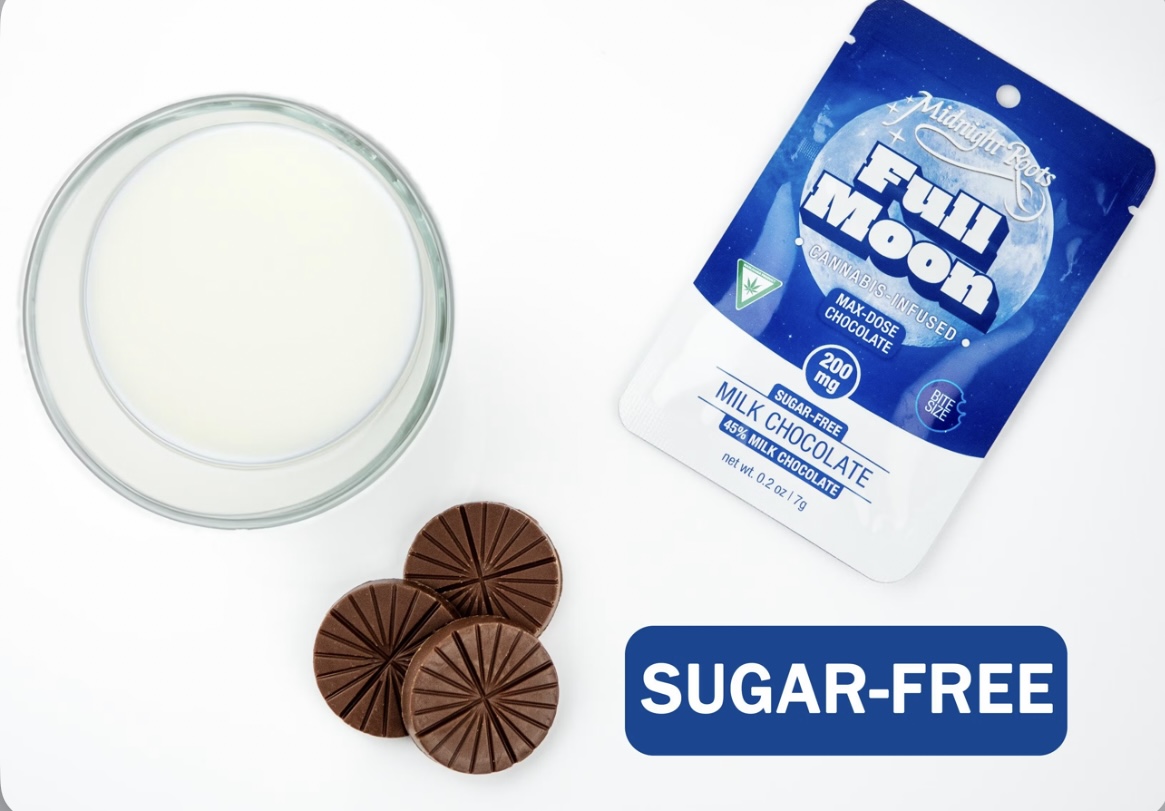 Photograph of product: Midnight: Full Moon Sugar Free Chocolate 200MG Bar