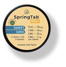 Photograph of Product: SpringTab | WELL - Sweet GMO Tablets | 50mg + CBD, CBC, CBG