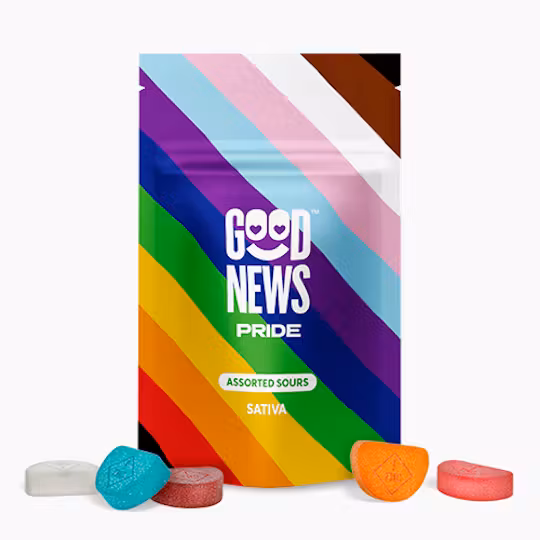 Photograph of product: PRIDE Assorted Sours (S) - Gummies (100mg)