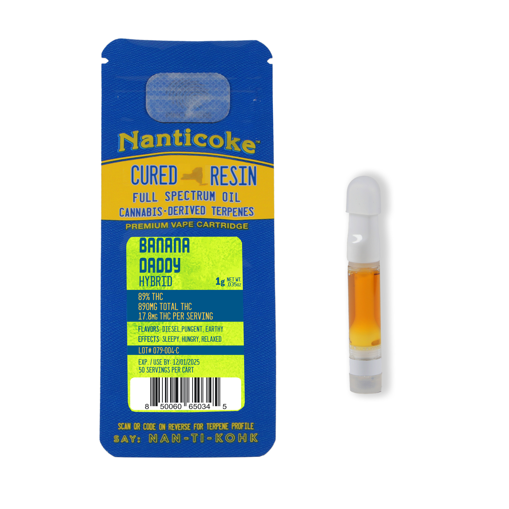 Photograph of product: Nanticoke - Banana Daddy Cured Resin - 510 Cart