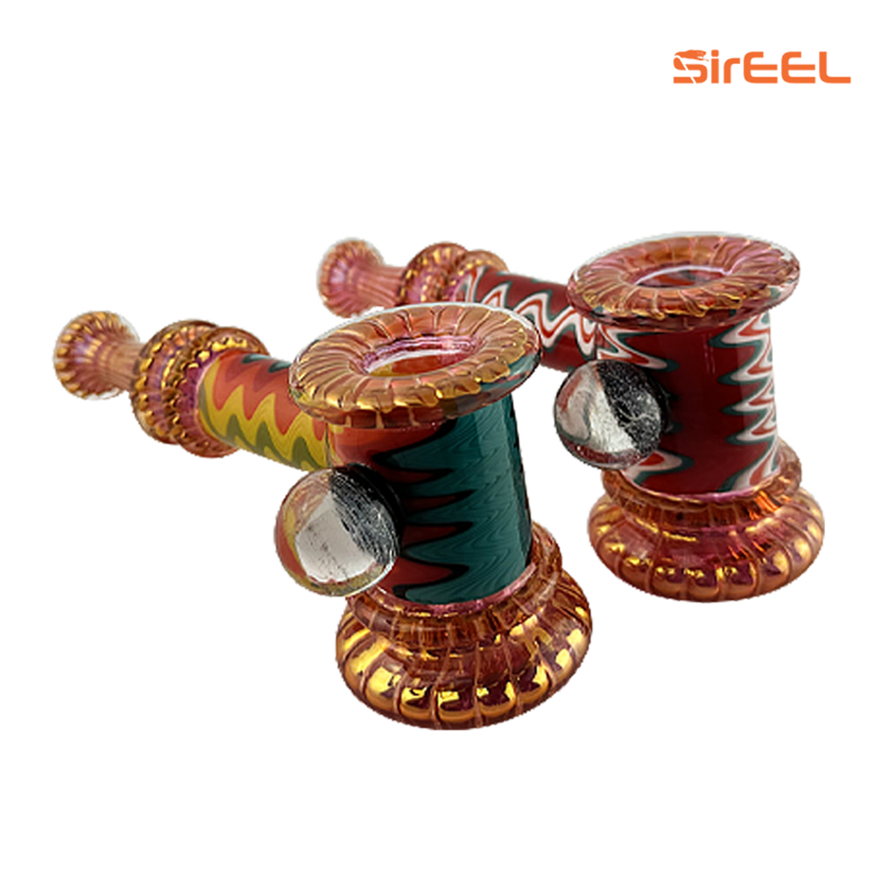Photograph of product: Fumed Wig Wag Marbles | Hammer-Bubbler | 6"