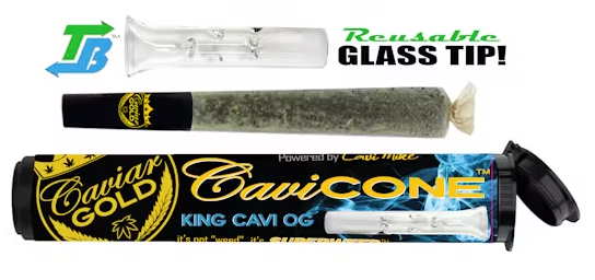 Photograph of product: KING CAVI OG | CAVI CONE INFUSED PREROLL | 1.3G