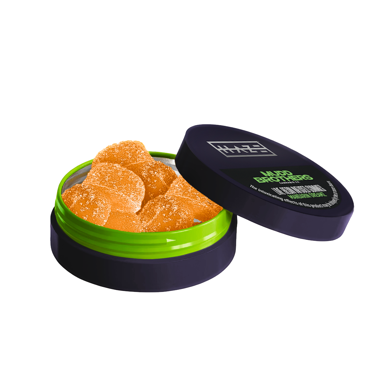 Photograph of product: Haze X Mudd Brothers Mandarin Dreamz Live Resin Gummies (10pk)