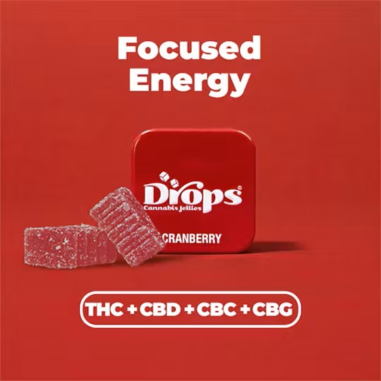 Photograph of product: Drops Cranberry TH-oui:CBD:CBC:CBG single